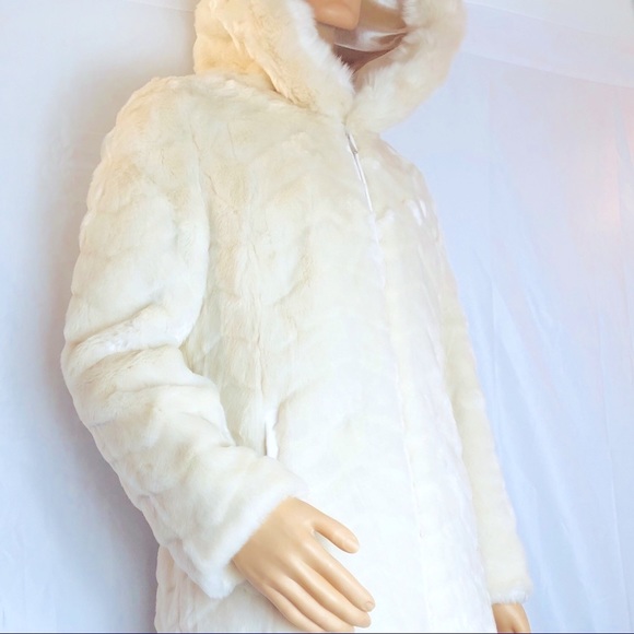DKNY Faux fur hooded zip coat - Picture 4 of 4